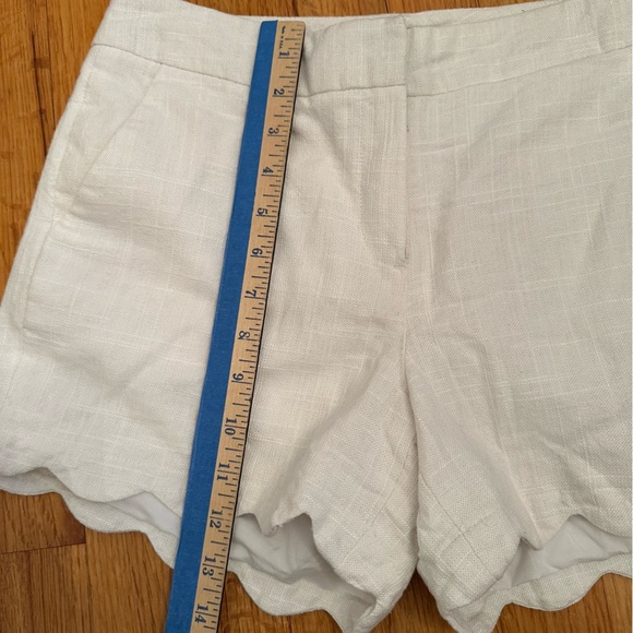 Cynthia Rowley sz 6 white linen blend shorts scalloped edges # - Picture 4 of 9